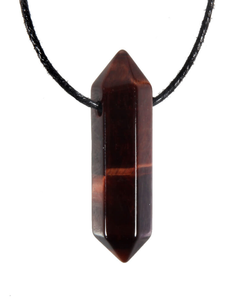 Tijgeroog (rood) hanger dubbeleinder doorboord Tijgeroog (rood) hanger dubbeleinder doorboord