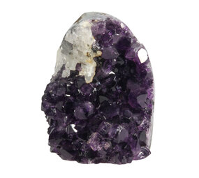 Amethist cluster staand met calciet kristal 10 x 8 x 7 cm | 679 gram Amethist cluster staand met calciet kristal 10 x 8 x 7 cm | 679 gram