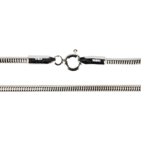 Zilveren ketting slang 45 cm 2 mm dik