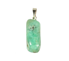 Chrysopraas hanger met 14k gouden oogje Chrysopraas hanger met 14k gouden oogje