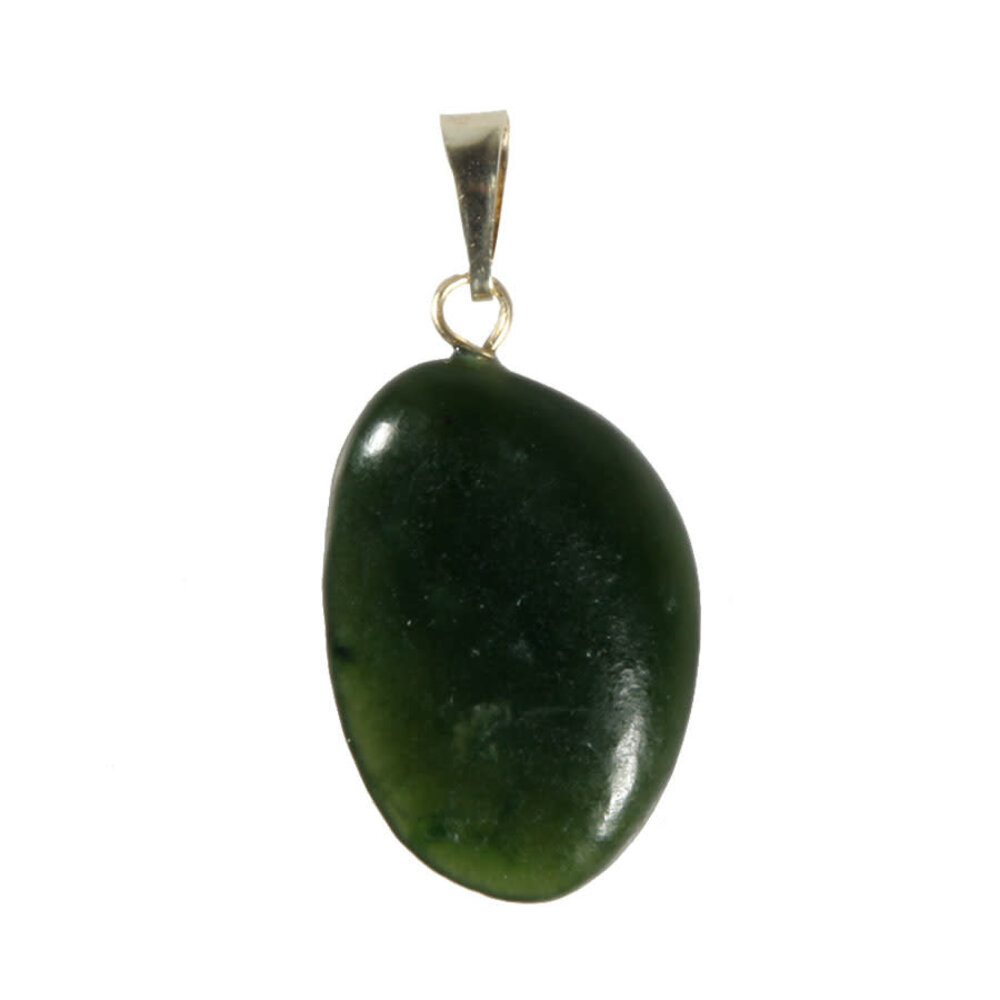 Jade hanger met 14k gouden oogje
