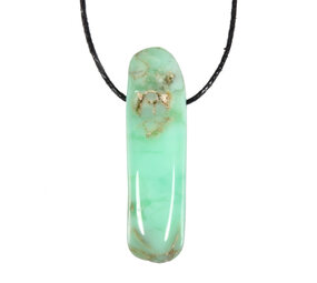 Chrysopraas hanger doorboord Chrysopraas hanger doorboord