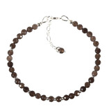 Rookkwarts zilveren armband 4 mm facet | op draad Rookkwarts zilveren armband 4 mm facet | op draad