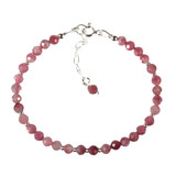 Toermalijn (roze) zilveren armband 4 mm facet | op draad Toermalijn (roze) zilveren armband 4 mm facet | op draad