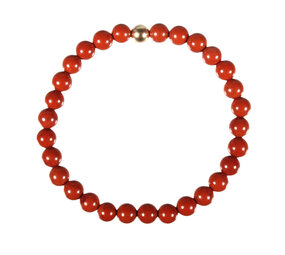 Jaspis (rood) armband met 14k gouden kraal | 6 mm Jaspis (rood) armband met 14k gouden kraal | 6 mm
