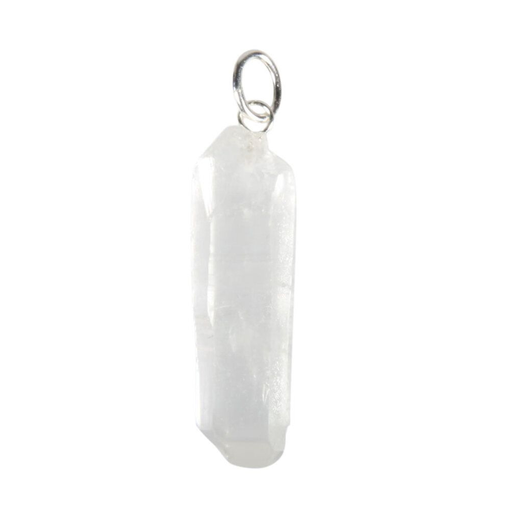 Lemurisch zaad kristal hanger met zilveren oogje