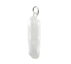 Lemurisch zaad kristal hanger met zilveren oogje