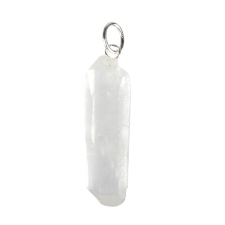 Lemurisch zaad kristal hanger met zilveren oogje