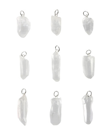 Lemurisch zaad kristal hanger met zilveren oogje