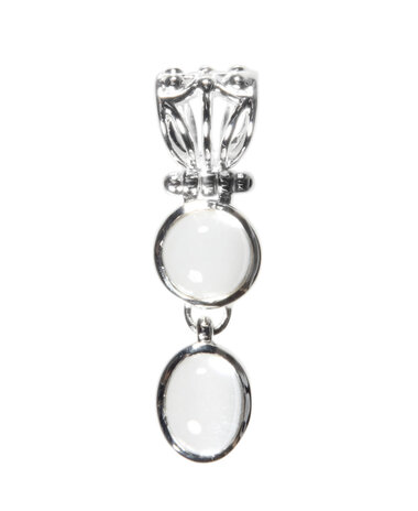 Zilveren hanger bergkristal | rond en ovaal Zilveren hanger bergkristal | rond en ovaal
