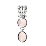 Zilveren hanger rozenkwarts | rond en ovaal Zilveren hanger rozenkwarts | rond en ovaal