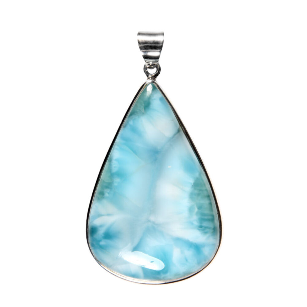 Zilveren hanger larimar | druppel 4 x 2,7 cm Zilveren hanger larimar | druppel 4 x 2,7 cm