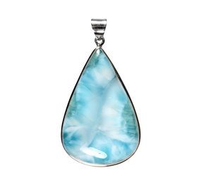 Zilveren hanger larimar | druppel 4 x 2,7 cm Zilveren hanger larimar | druppel 4 x 2,7 cm