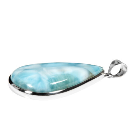 Zilveren hanger larimar | druppel 4 x 2,7 cm Zilveren hanger larimar | druppel 4 x 2,7 cm