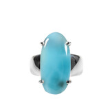Zilveren ring larimar maat 18 | ovaal gezet 2,3 x 1,2 cm Zilveren ring larimar maat 18 | ovaal gezet 2,3 x 1,2 cm
