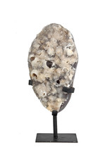 Agaat met drusy bergkristal op standaard 21 x 12 x 6,5 cm | 2347 gram