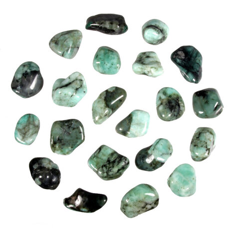 Smaragd steen getrommeld 5 - 10 gram