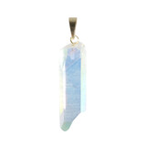Angel aura kwarts hanger kristal met 14k gouden oogje Angel aura kwarts hanger kristal met 14k gouden oogje