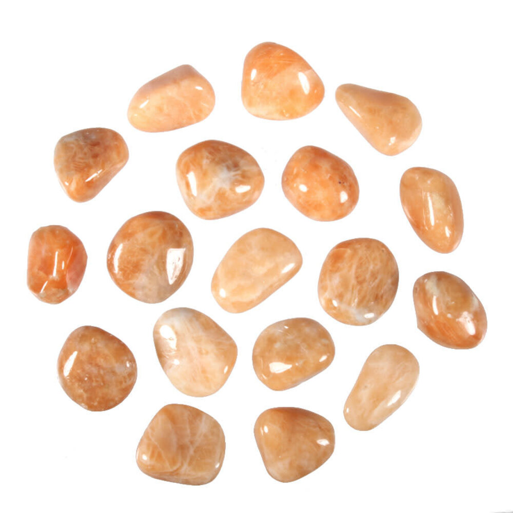 Calciet (oranje) steen donker getrommeld 5 - 10 gram