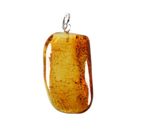 Barnsteen hanger 2 - 3 gram met zilveren oogje Barnsteen hanger 2 - 3 gram met zilveren oogje