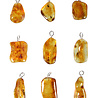 Barnsteen hanger 2 - 3 gram met zilveren oogje Barnsteen hanger 2 - 3 gram met zilveren oogje