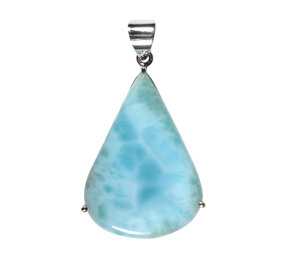 Zilveren hanger larimar | druppel gezet 3,9 x 2,7 cm Zilveren hanger larimar | druppel gezet 3,9 x 2,7 cm