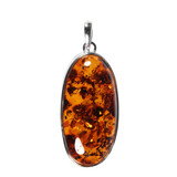 Zilveren hanger barnsteen | ovaal 4 x 2 cm Zilveren hanger barnsteen | ovaal 4 x 2 cm