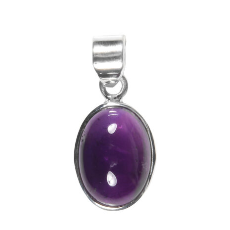 Zilveren hanger amethist ovaal 14 x 10 mm Zilveren hanger amethist ovaal 14 x 10 mm