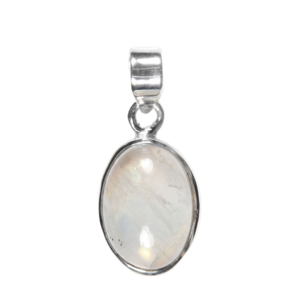 Zilveren hanger maansteen (regenboog) ovaal 14 x 10 mm Zilveren hanger maansteen (regenboog) ovaal 14 x 10 mm