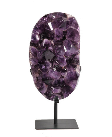 Amethist cluster 23 x 14 x 9,5 cm / 6080 gram | op standaard Amethist cluster 23 x 14 x 9,5 cm / 6080 gram | op standaard