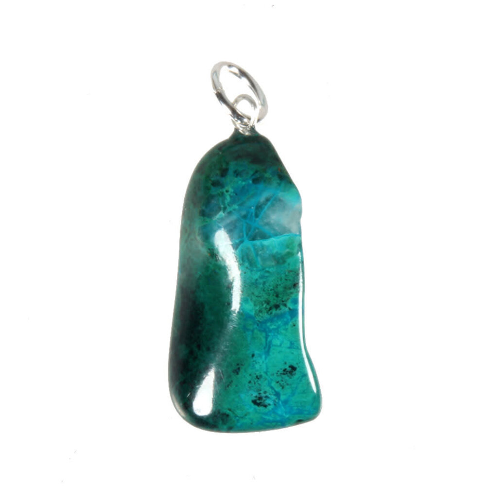 Chrysocolla hanger met zilveren oogje Chrysocolla hanger met zilveren oogje