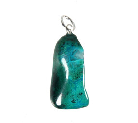 Chrysocolla hanger met zilveren oogje Chrysocolla hanger met zilveren oogje