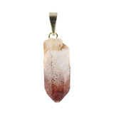 Protector kwarts hanger kristal met 14k gouden oogje Protector kwarts hanger kristal met 14k gouden oogje