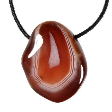 Agaat (Botswana) rood hanger doorboord Agaat (Botswana) rood hanger doorboord