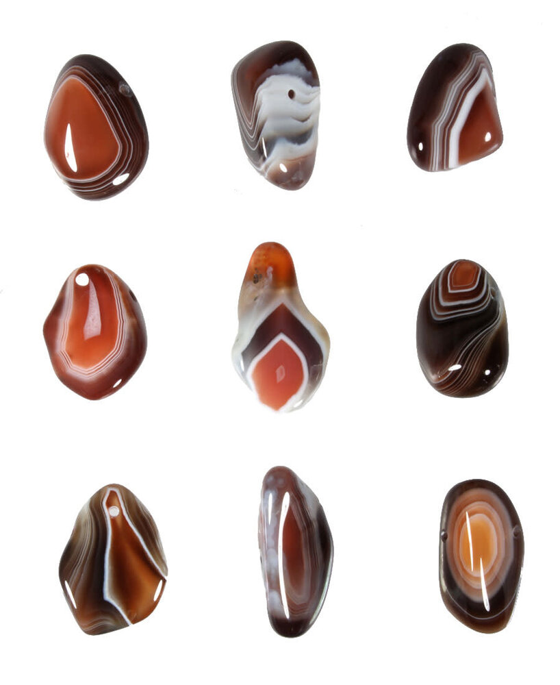 Agaat (Botswana) rood hanger doorboord Agaat (Botswana) rood hanger doorboord