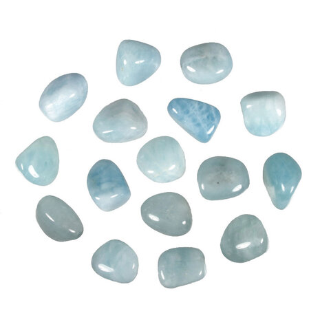 Aquamarijn steen getrommeld 10 - 20 gram