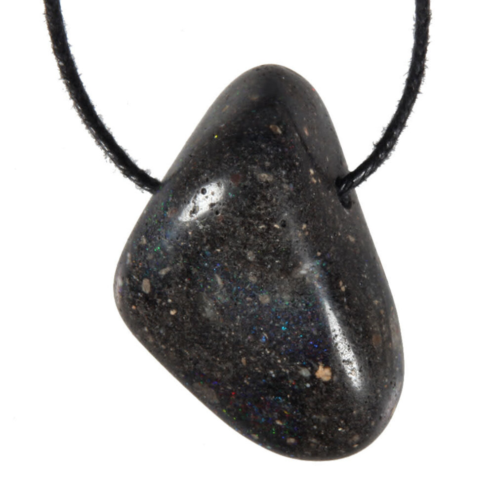 Opaal (zwart) hanger doorboord Opaal (zwart) hanger doorboord