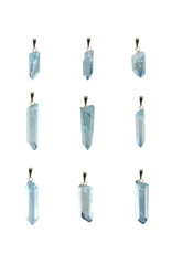 Aqua aura hanger kristal met 14k gouden oogje