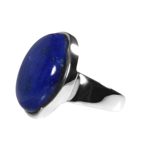 Zilveren ring lapis lazuli maat 17 1/2  | ovaal 2 x 1,7 cm