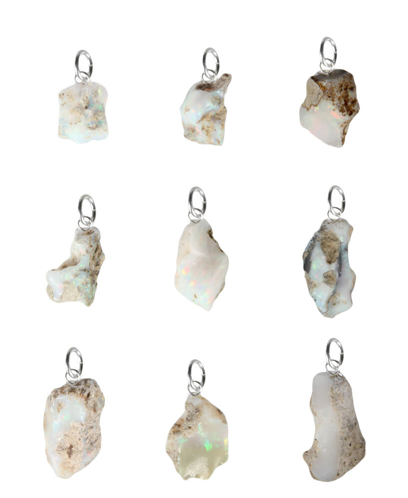 Opaal (edel) ruw hanger met zilveren oogje Opaal (edel) ruw hanger met zilveren oogje