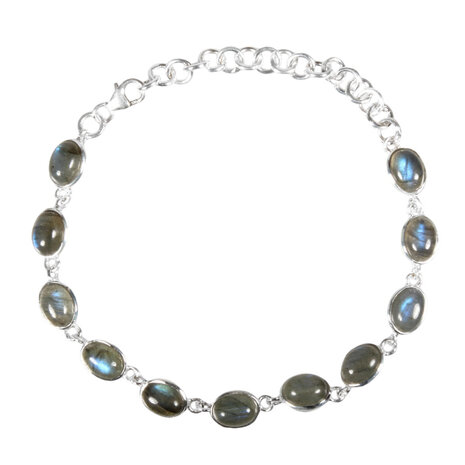 Zilveren armband labradoriet ovaal 8 x 6 mm Zilveren armband labradoriet ovaal 8 x 6 mm