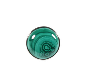 Zilveren ring malachiet maat 19  | rond 2,1 cm Zilveren ring malachiet maat 19  | rond 2,1 cm