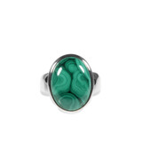 Zilveren ring malachiet maat 17 1/2 | ovaal 1,7 x 1,3 cm Zilveren ring malachiet maat 17 1/2 | ovaal 1,7 x 1,3 cm
