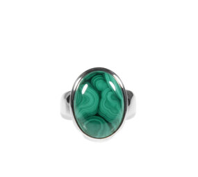 Zilveren ring malachiet maat 17 1/2 | ovaal 1,7 x 1,3 cm Zilveren ring malachiet maat 17 1/2 | ovaal 1,7 x 1,3 cm