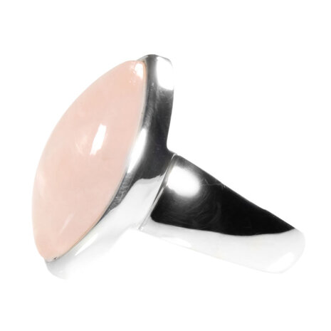 Zilveren ring rozenkwarts maat 18 3/4 | markies 2,1 x 1 cm Zilveren ring rozenkwarts maat 18 3/4 | markies 2,1 x 1 cm