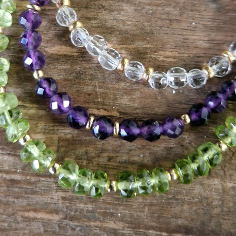 Bergkristal gold filled armband | 4 mm facet