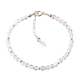 Maansteen zilveren armband 4 mm facet | op draad