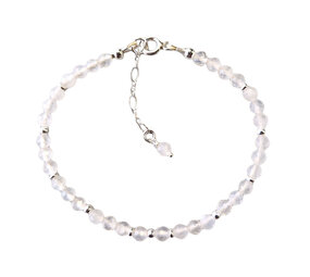 Maansteen zilveren armband | 4 mm facet