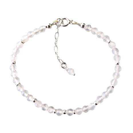 Maansteen zilveren armband | 4 mm facet