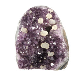 Amethist cluster met calciet kristallen 10,5 x 11,5 x 9 cm | 1293 gram Amethist cluster met calciet kristallen 10,5 x 11,5 x 9 cm | 1293 gram